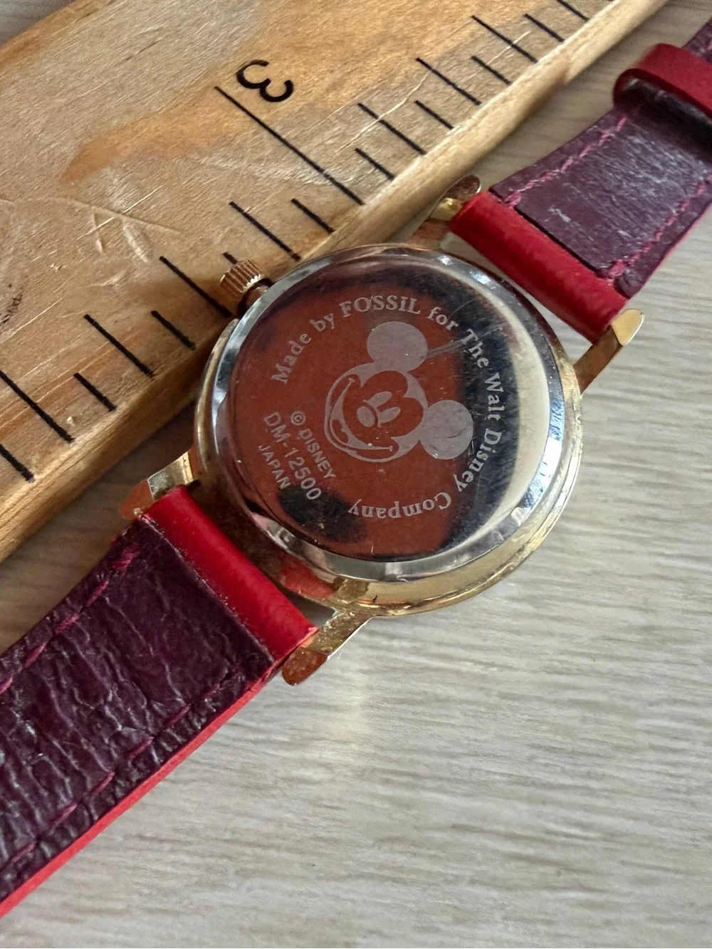 Vintage Disney Time Minnie Mouse Jeweled Japan Made By Fossil Watch